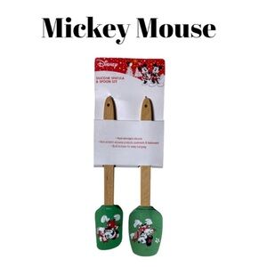 NWT DISNEY Mickey & Minnie Silicone Spatula & Spoon Set